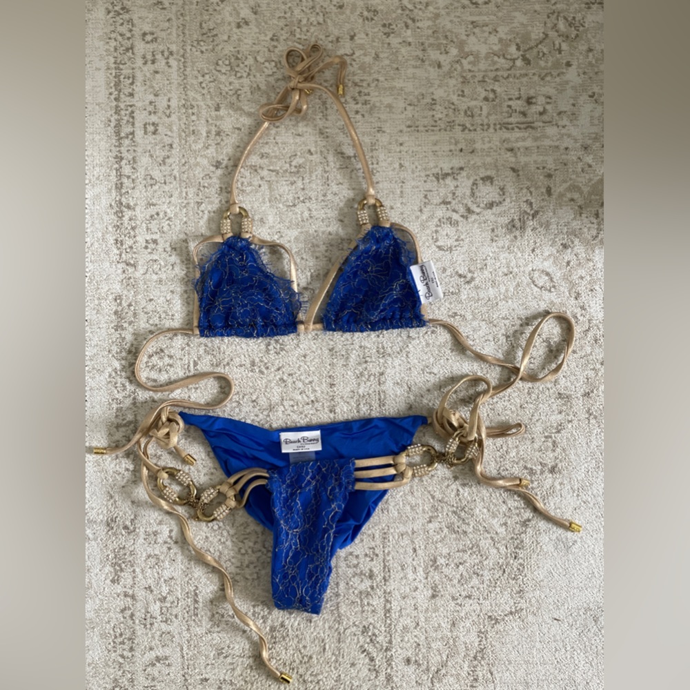 Beach Bunny Madagascar blue and gold bikini